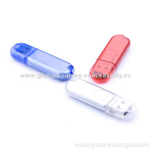 Promotional Thumb Drive with Plastic Cover, Available in 64MB to 32GB Memory Capacity SelectionsNew